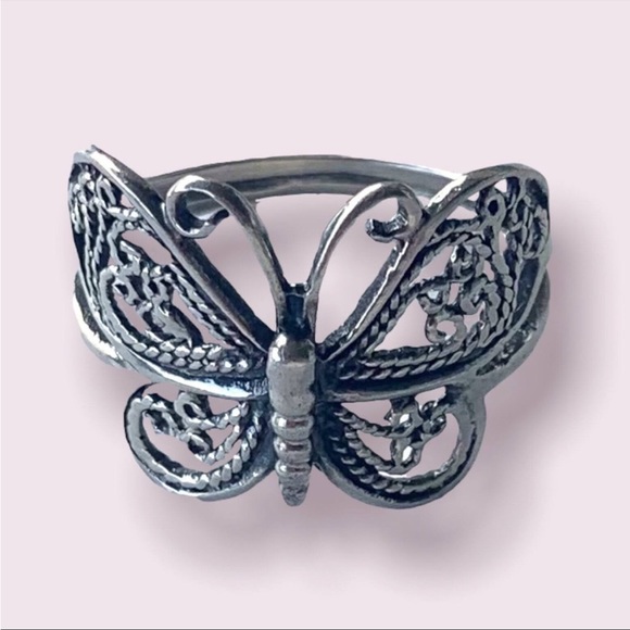 Butterfly Ring Sterling Silver Band + Gift Box - Picture 4 of 10